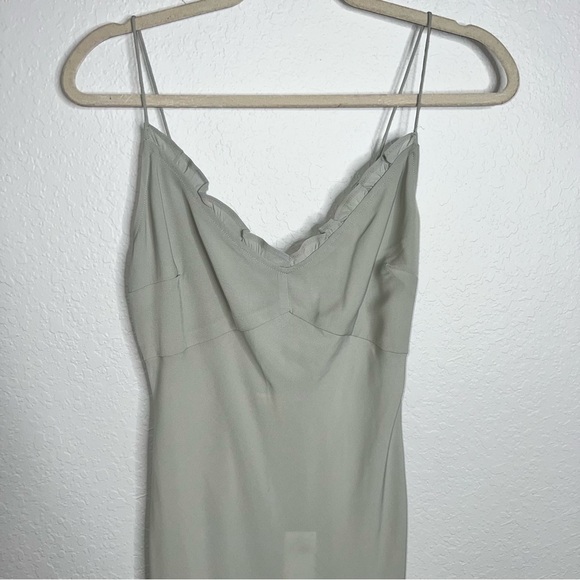 Abercrombie & Fitch Dress Women Small Petite Midi Slip Faux Satin Side Slit B15 - Picture 2 of 10